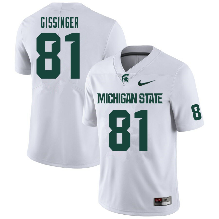 Men #81 Parks Gissinger Michigan State Spartans College Football Jerseys Sale-White